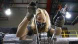 student-technician working on hypersonic wind tunnel