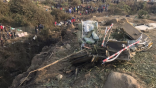 wreckage from Yeti Airlines crash